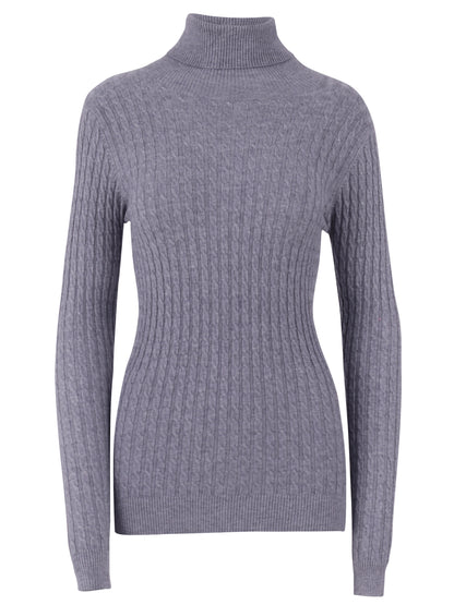 Rollkragenpullover One Size, Zopfmuster, verschiedene Farben
