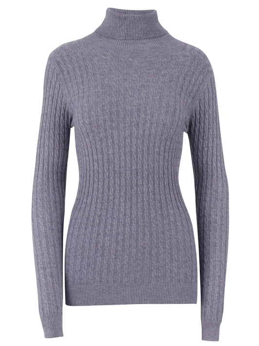 Rollkragenpullover One Size, Zopfmuster, verschiedene Farben