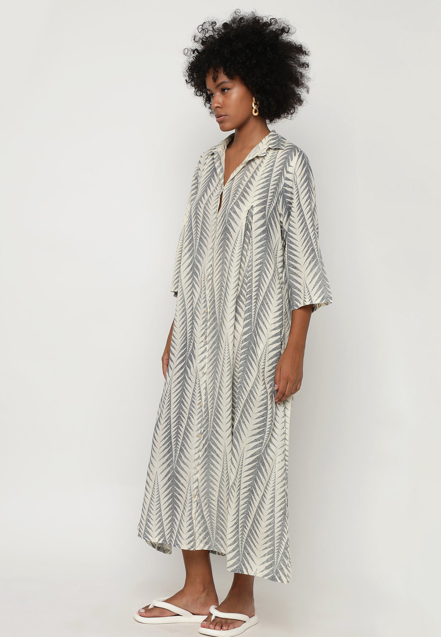 Luxuriöses Baumwolle Maxikleid – Einheitsgröße (34-44)