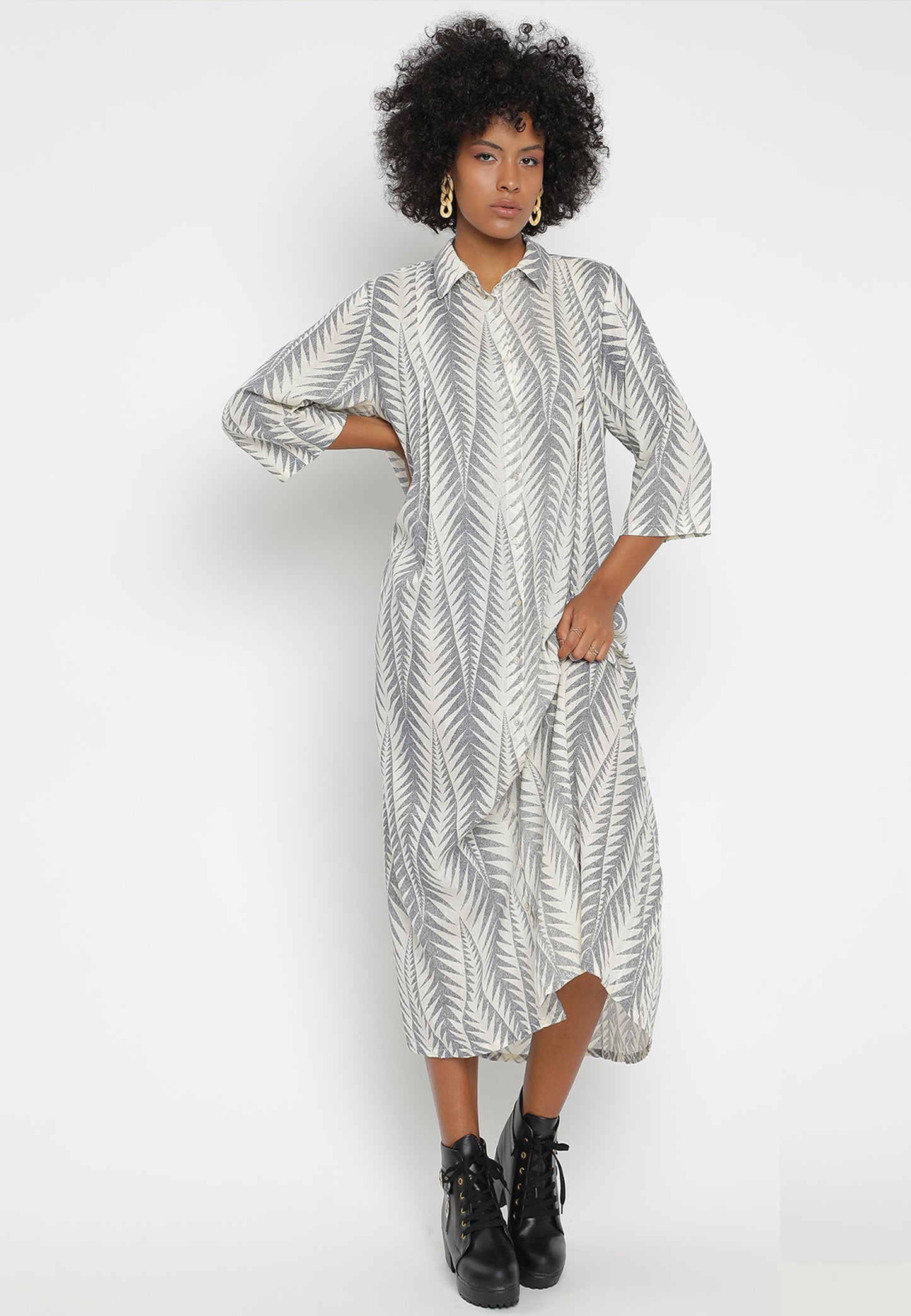 Luxuriöses Baumwolle Maxikleid – Einheitsgröße (34-44)