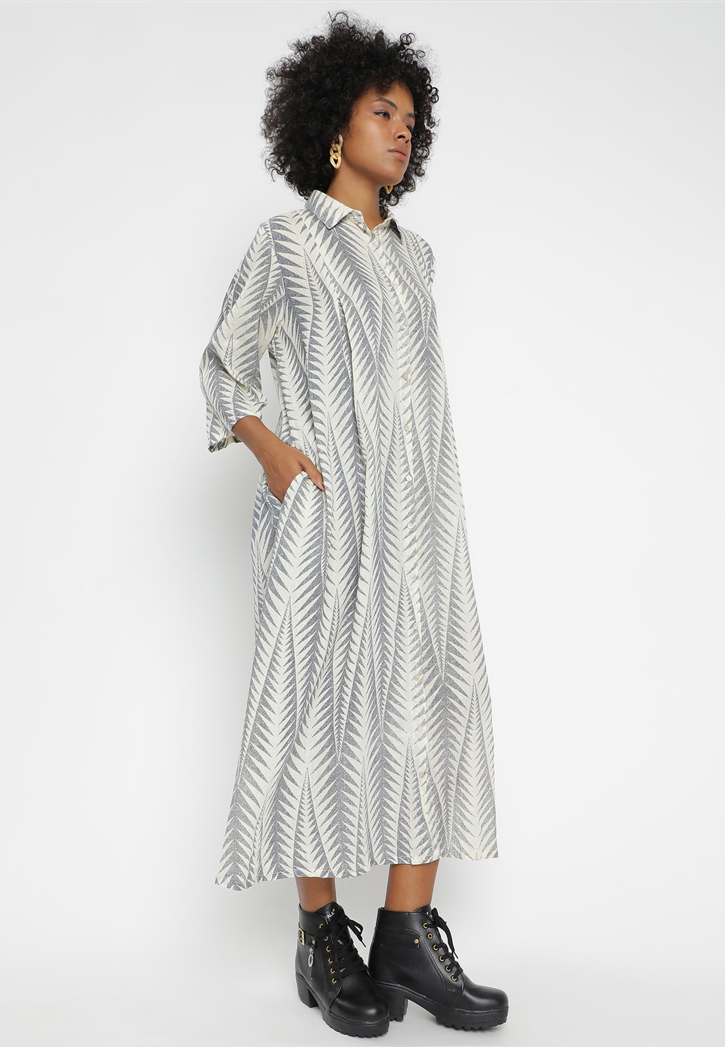 Luxuriöses Baumwolle Maxikleid – Einheitsgröße (34-44)