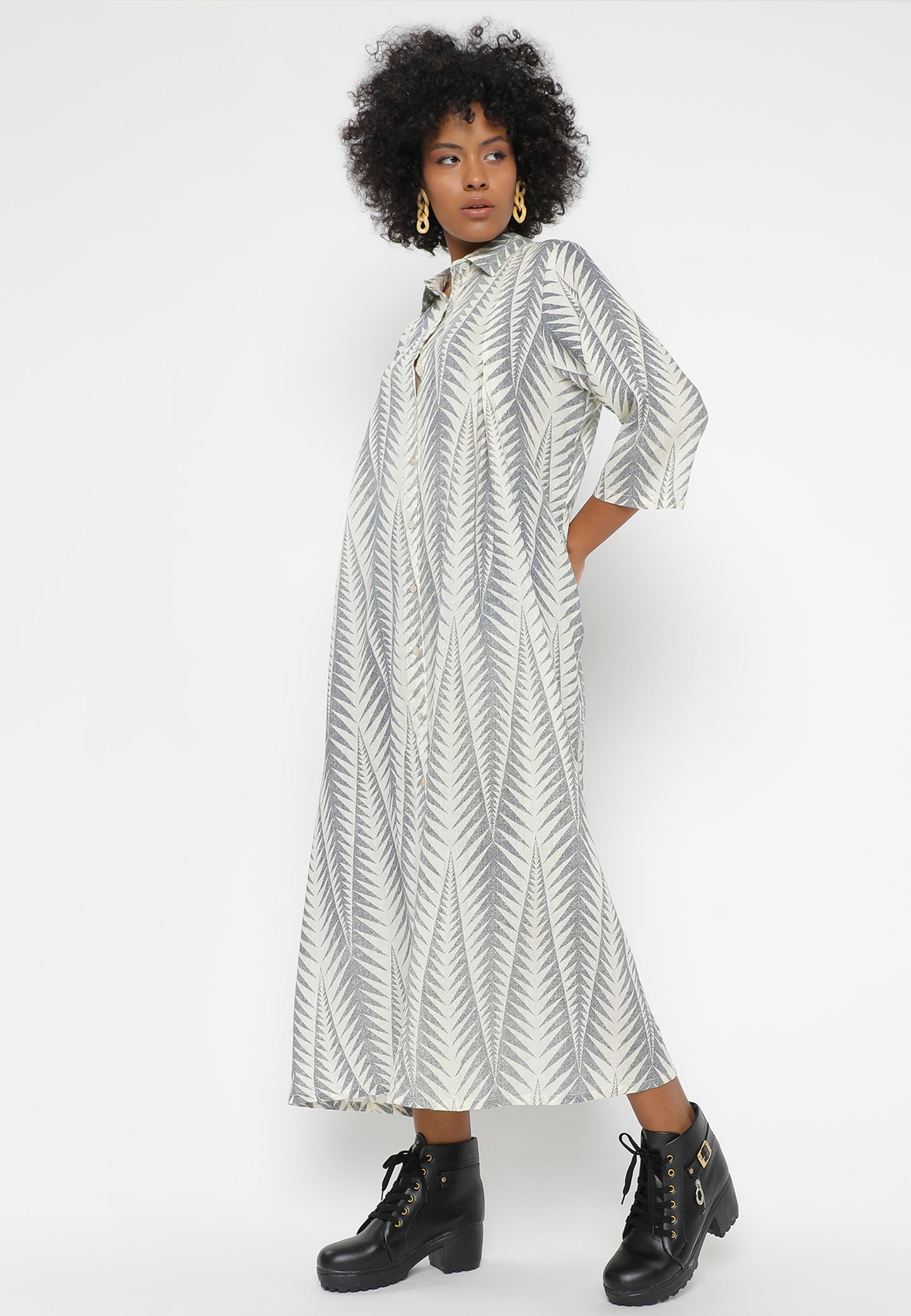 Luxuriöses Baumwolle Maxikleid – Einheitsgröße (34-44)
