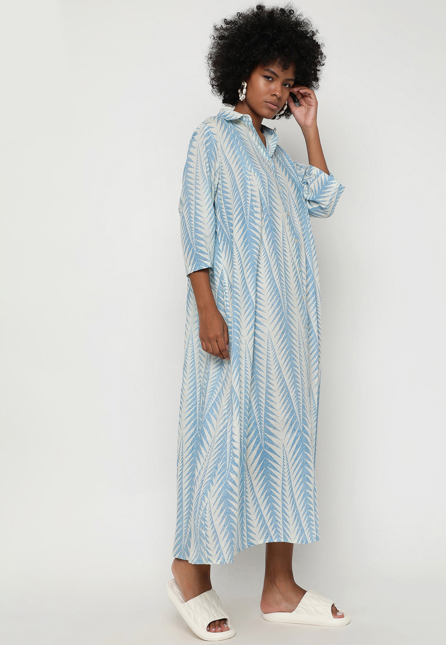 Luxuriöses Baumwolle Maxikleid – Einheitsgröße (34-44)