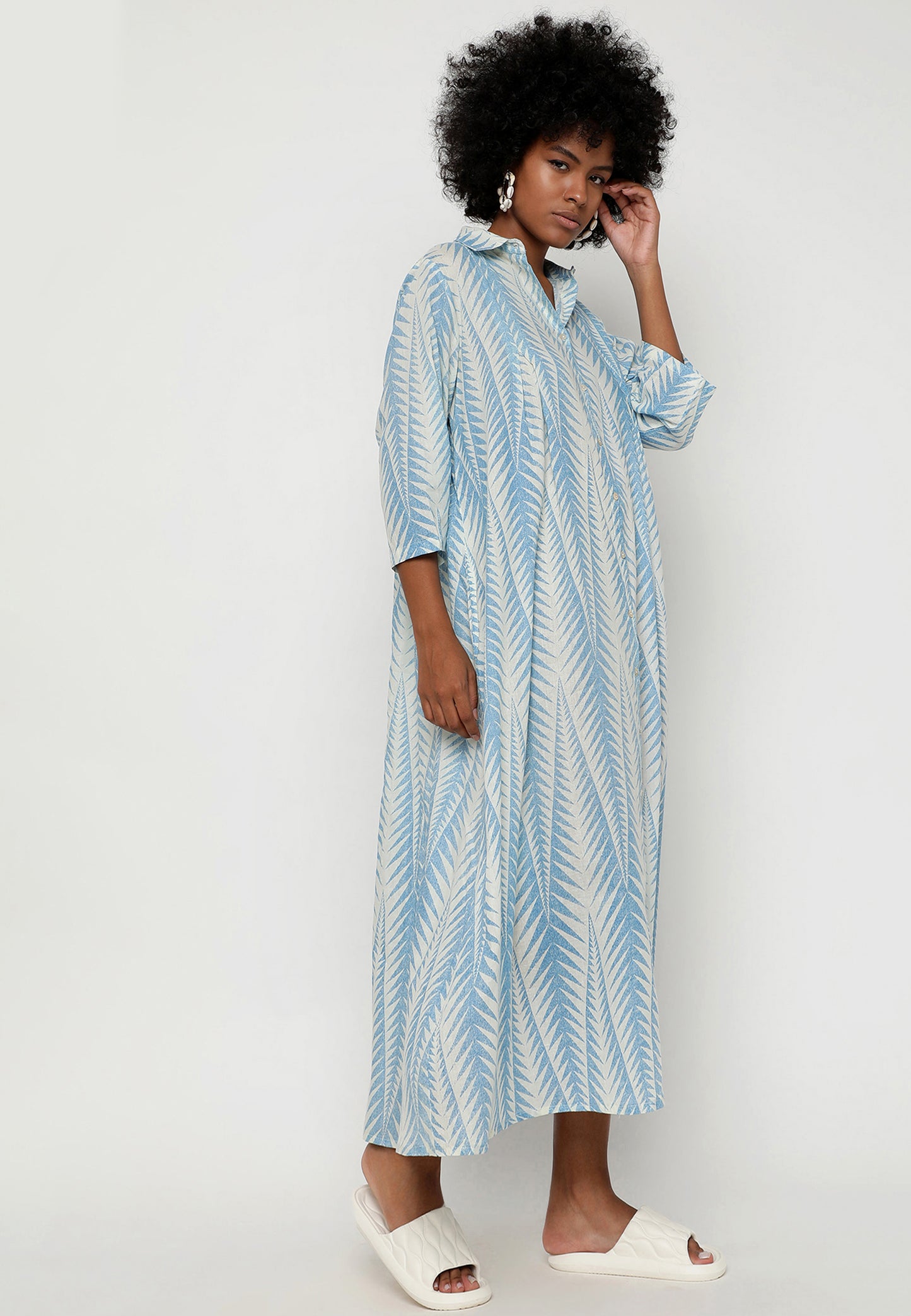 Luxuriöses Baumwolle Maxikleid – Einheitsgröße (34-44)
