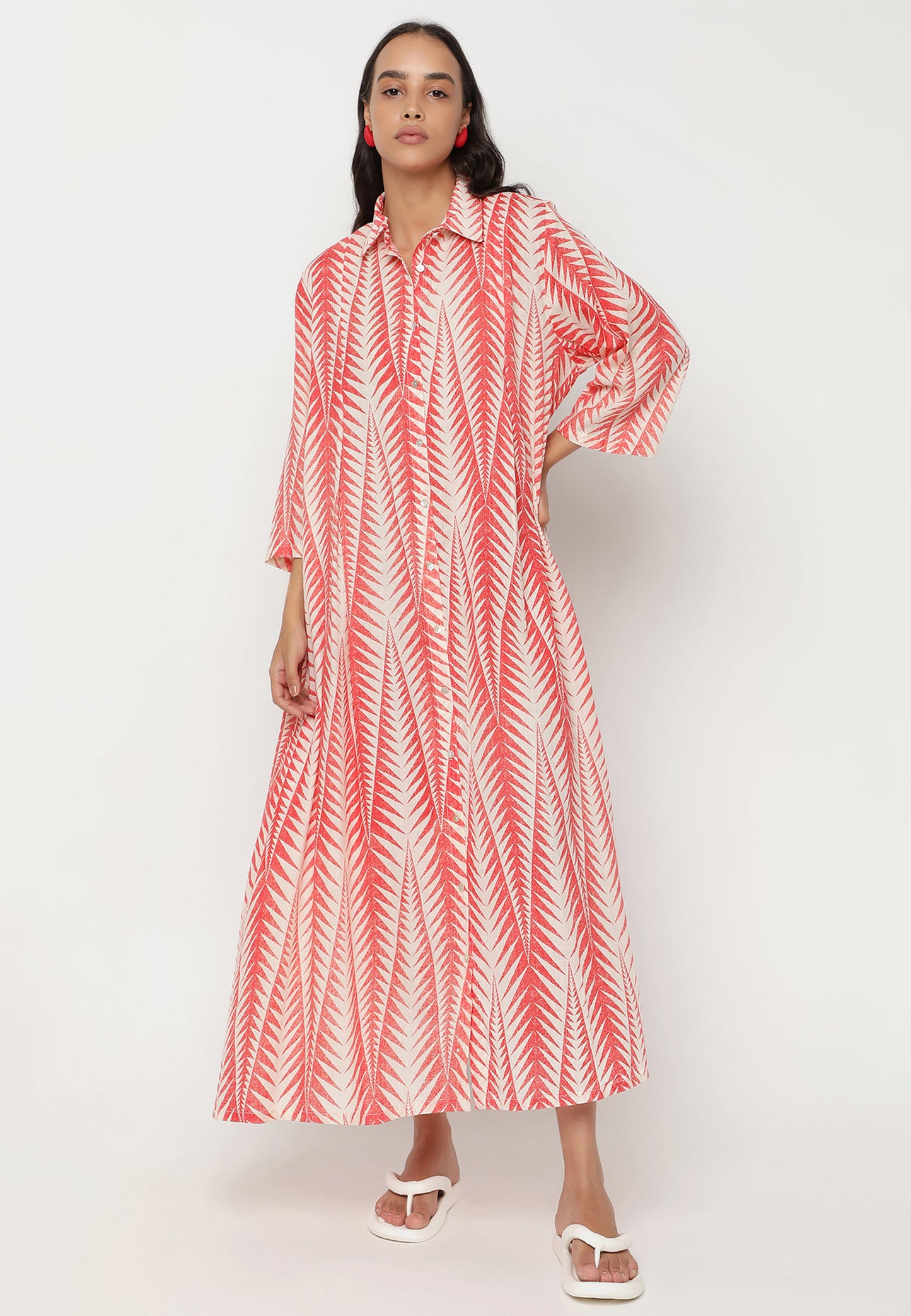 Luxuriöses Baumwolle Maxikleid – Einheitsgröße (34-44)