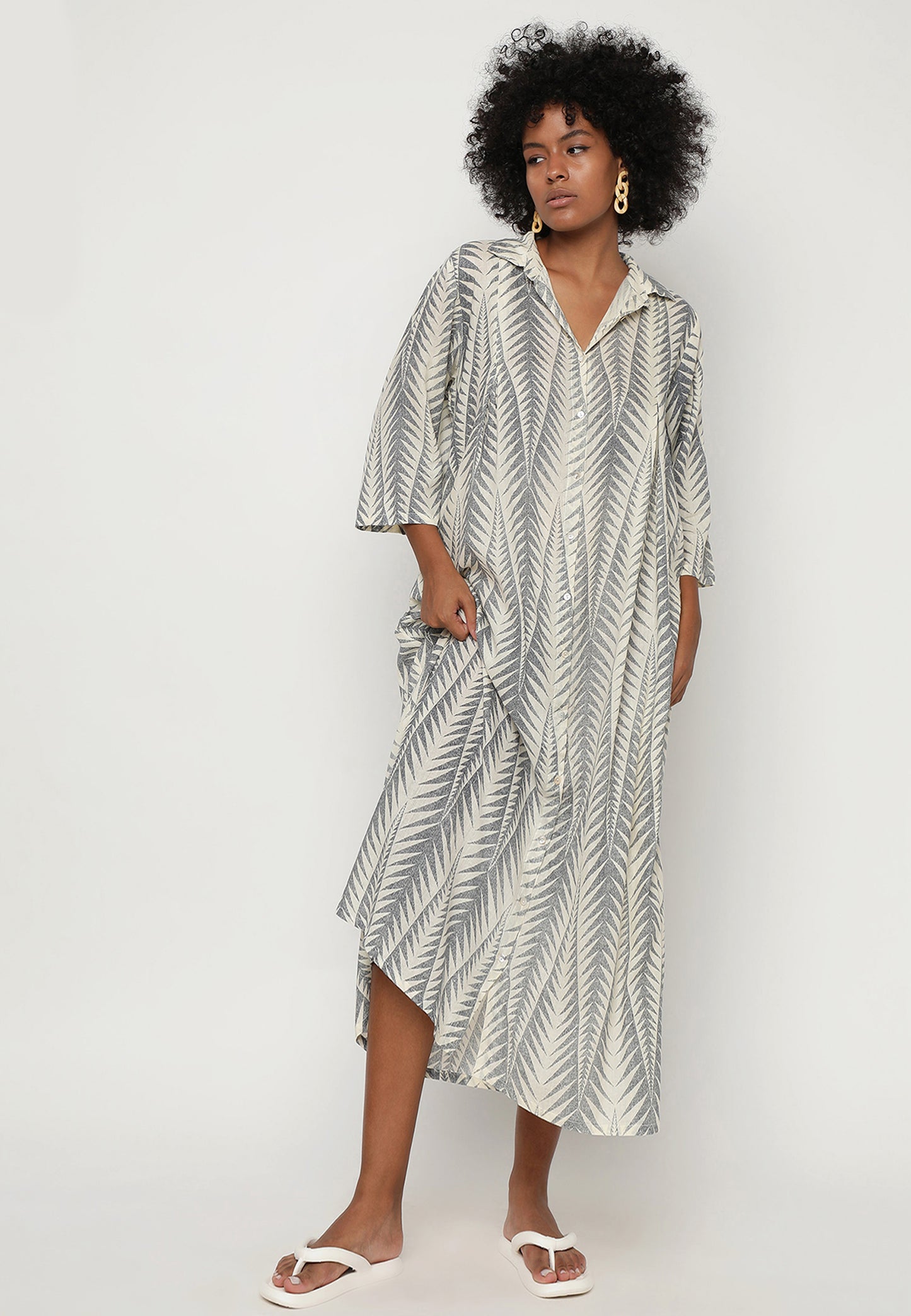 Luxuriöses Baumwolle Maxikleid – Einheitsgröße (34-44)