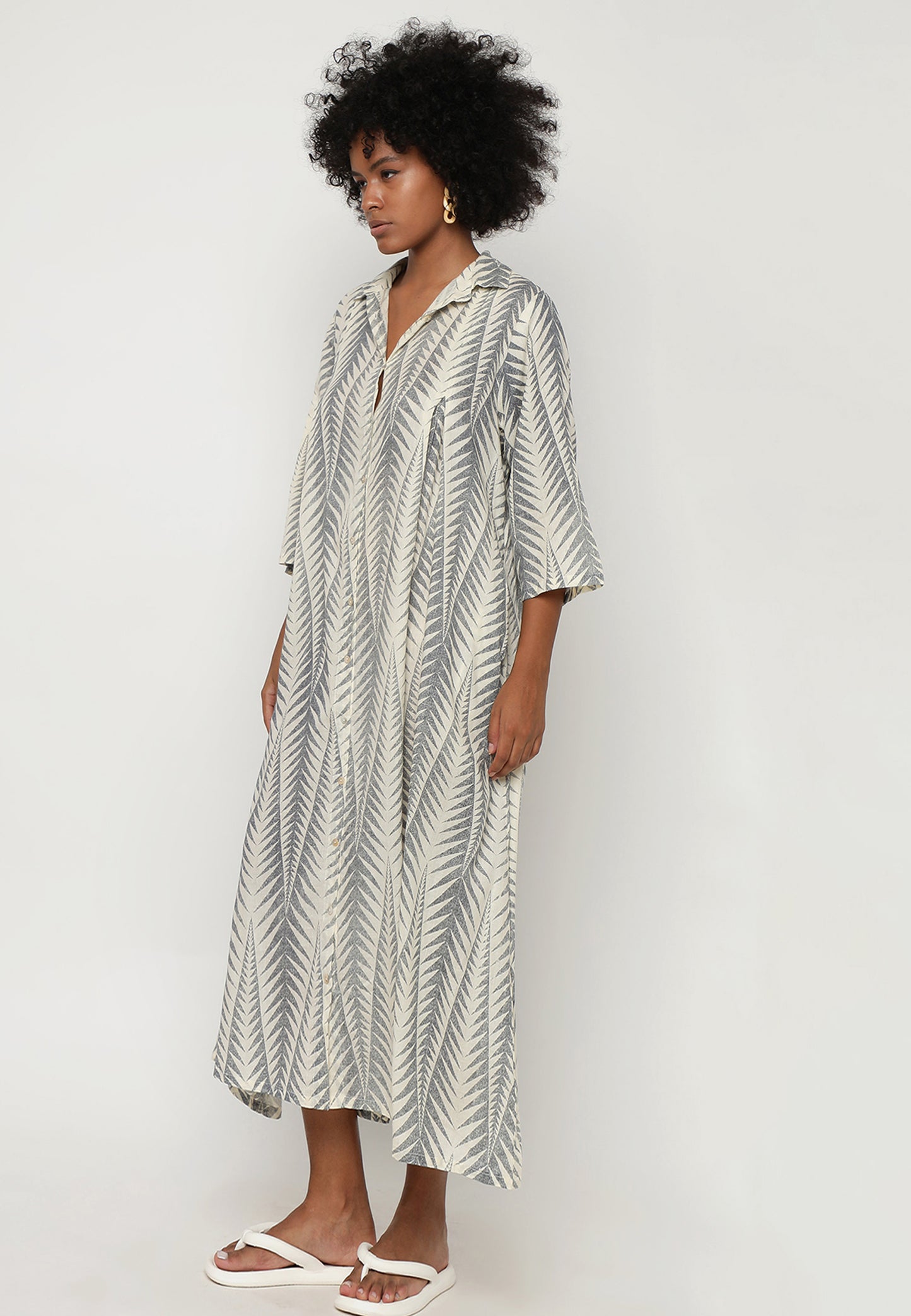 Luxuriöses Baumwolle Maxikleid – Einheitsgröße (34-44)