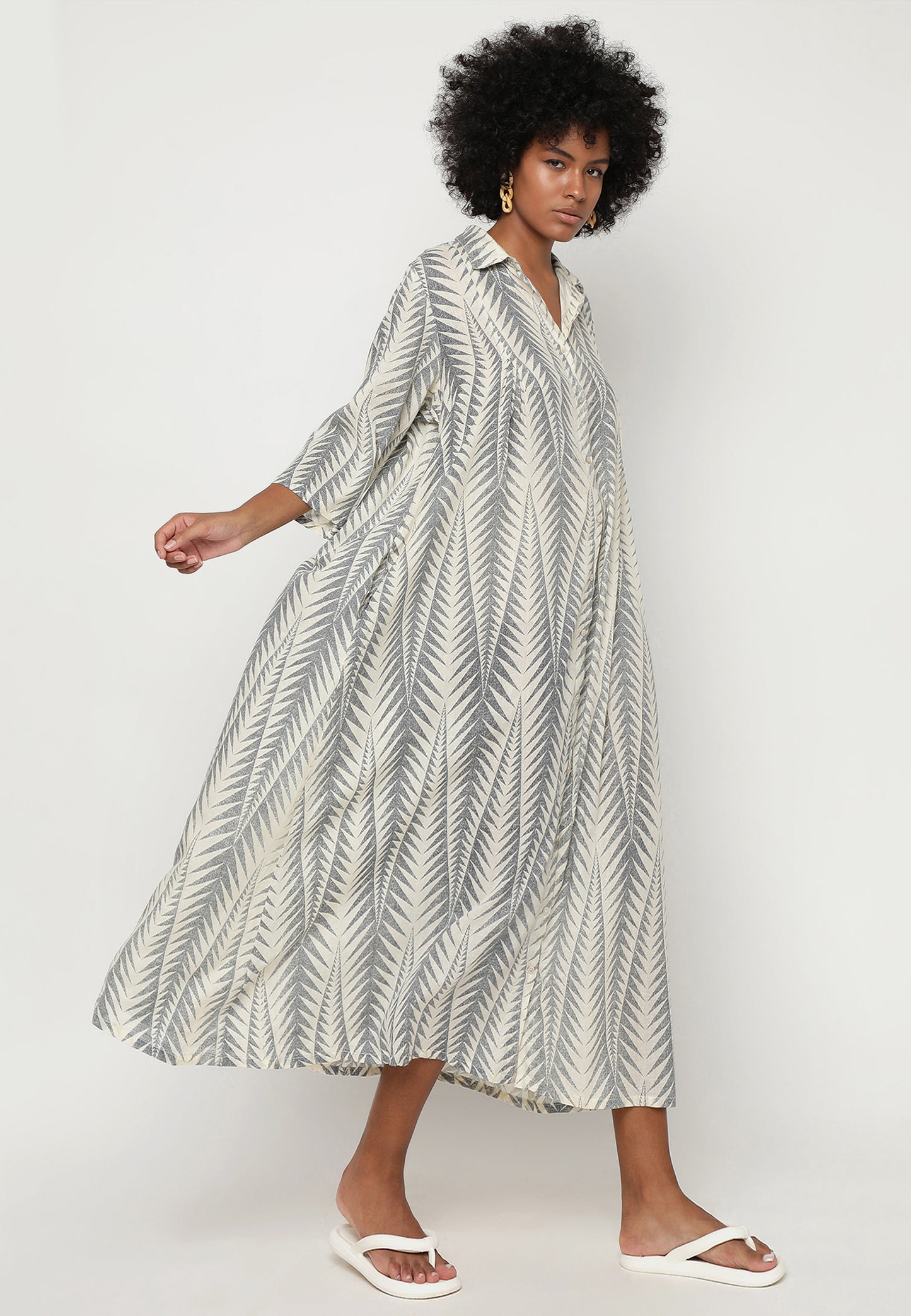 Luxuriöses Baumwolle Maxikleid – Einheitsgröße (34-44)