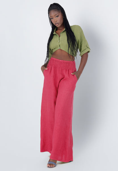 mit hohem Smokbund – bequem & stylisch aus Leinen