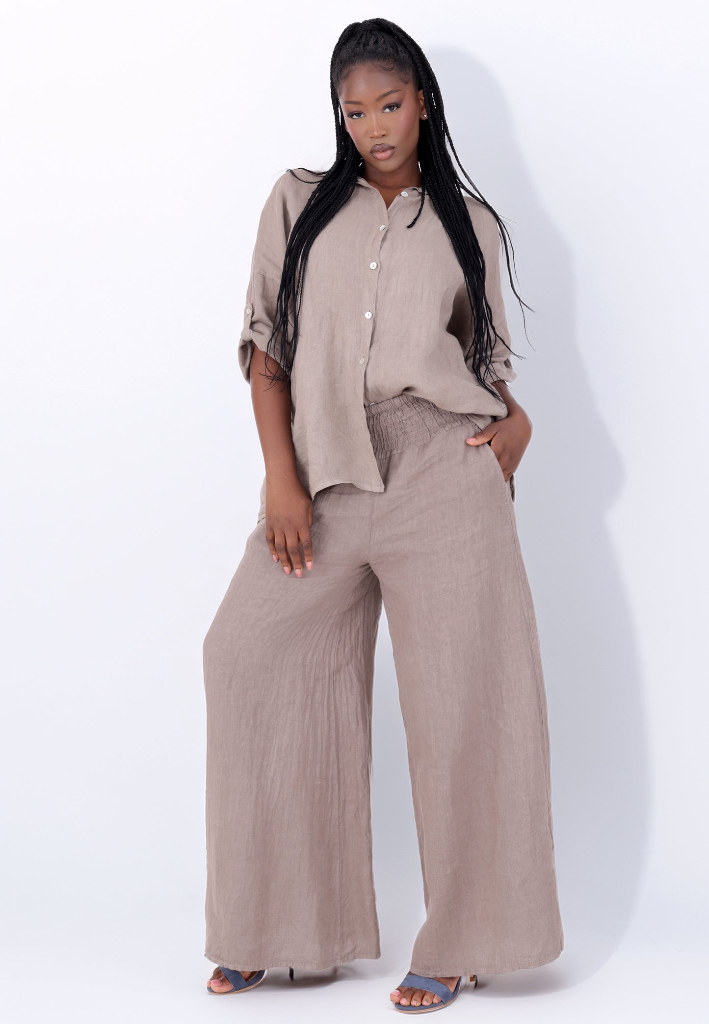 mit hohem Smokbund – bequem & stylisch aus Leinen