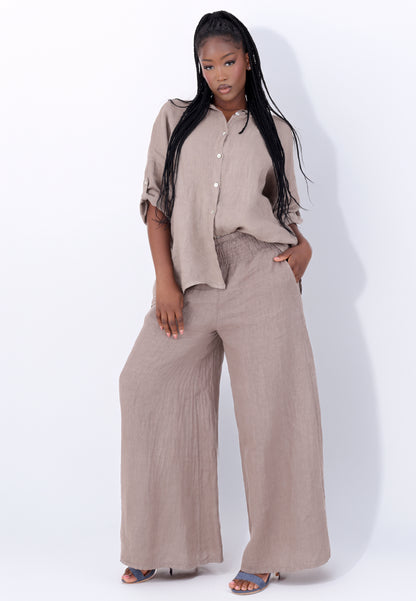 mit hohem Smokbund – bequem & stylisch aus Leinen