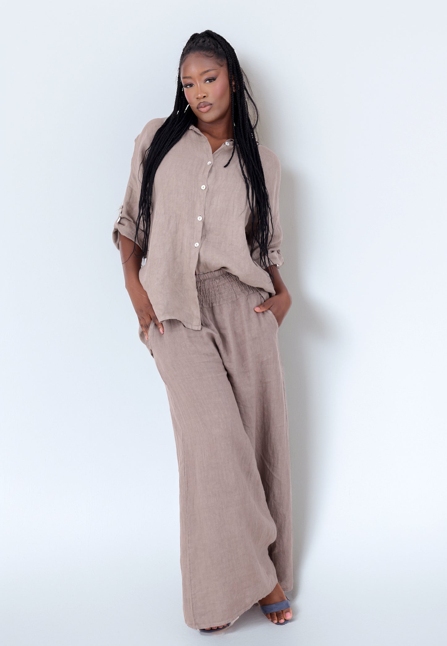 mit hohem Smokbund – bequem & stylisch aus Leinen