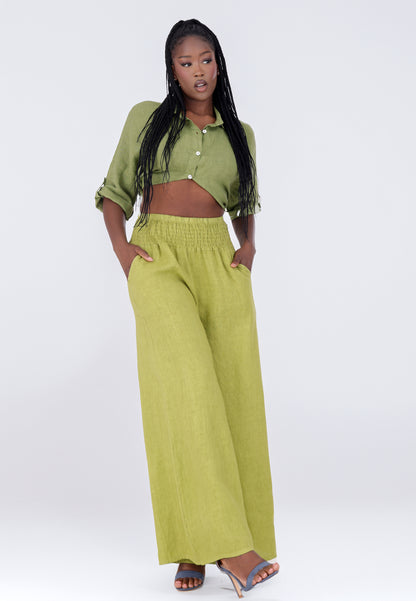 mit hohem Smokbund – bequem & stylisch aus Leinen