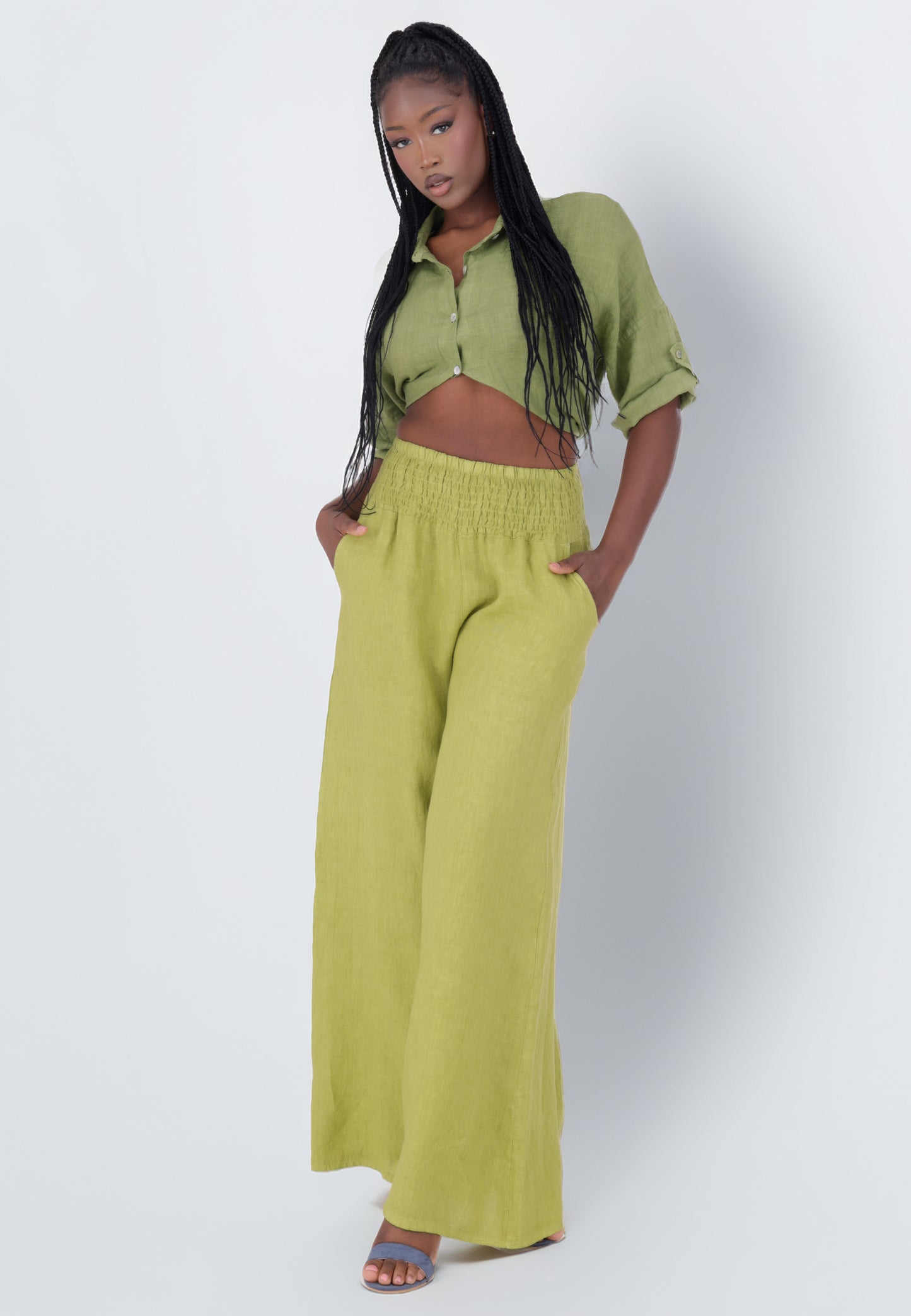 mit hohem Smokbund – bequem & stylisch aus Leinen