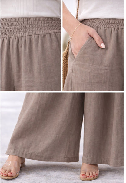 mit hohem Smokbund – bequem & stylisch aus Leinen