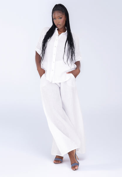 mit hohem Smokbund – bequem & stylisch aus Leinen