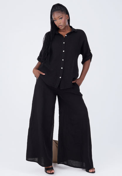 mit hohem Smokbund – bequem & stylisch aus Leinen