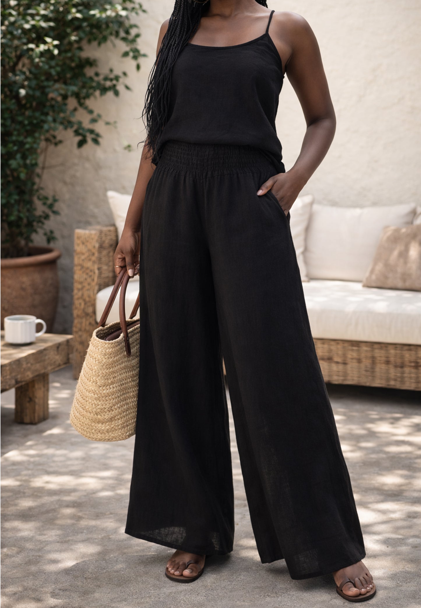 mit hohem Smokbund – bequem & stylisch aus Leinen