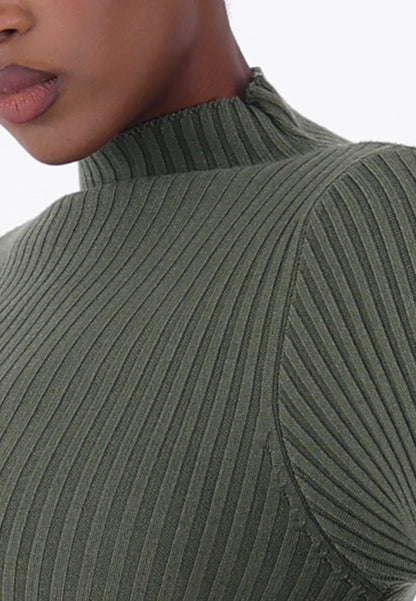 Elegantes Strickkleid – One Size (Gr. 34–42)  Khaki