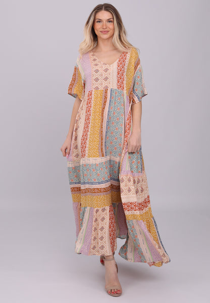 "Bohème Patchwork-Maxikleid"