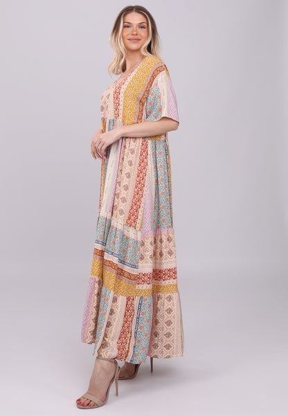 "Bohème Patchwork-Maxikleid"