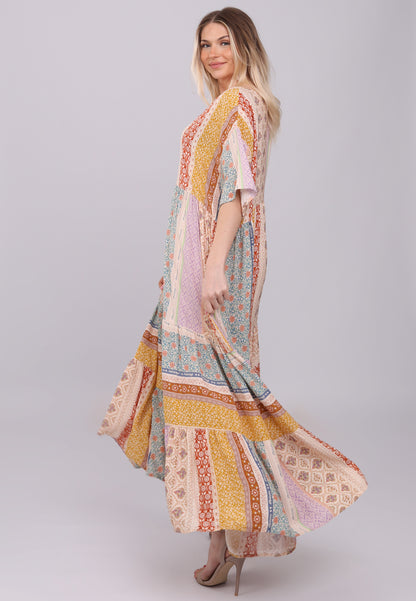 "Bohème Patchwork-Maxikleid"