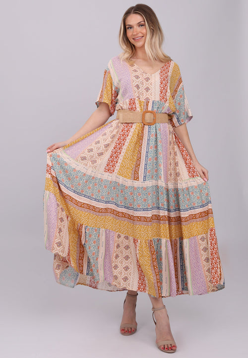 "Bohème Patchwork-Maxikleid"