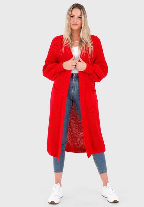 Basic Strickjacke Cardigan Verschlusslos mit Einschubtaschen