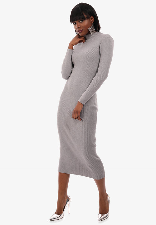 Strickkleid mit Stehkragen KNIT DRESS