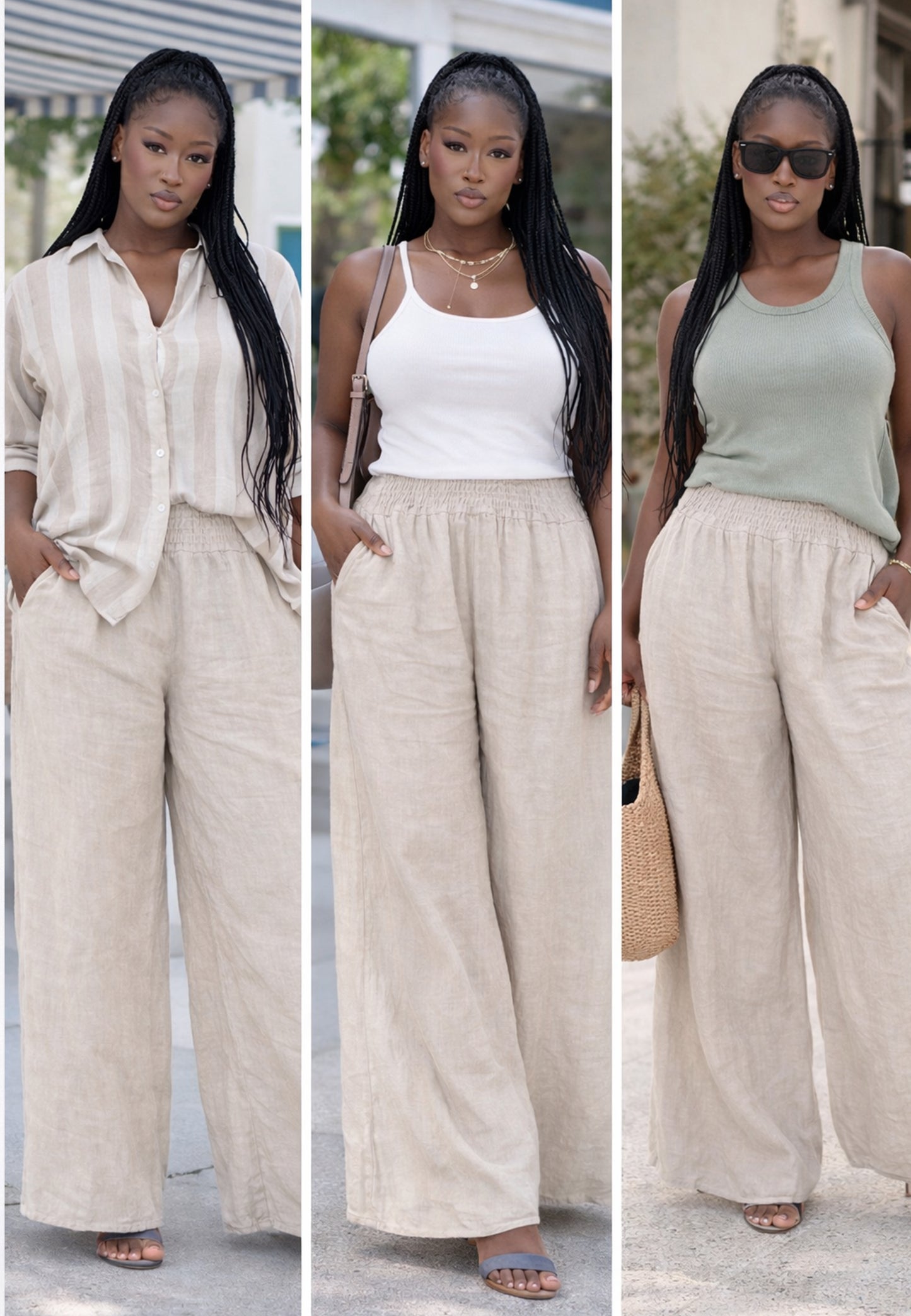 mit hohem Smokbund – bequem & stylisch aus Leinen