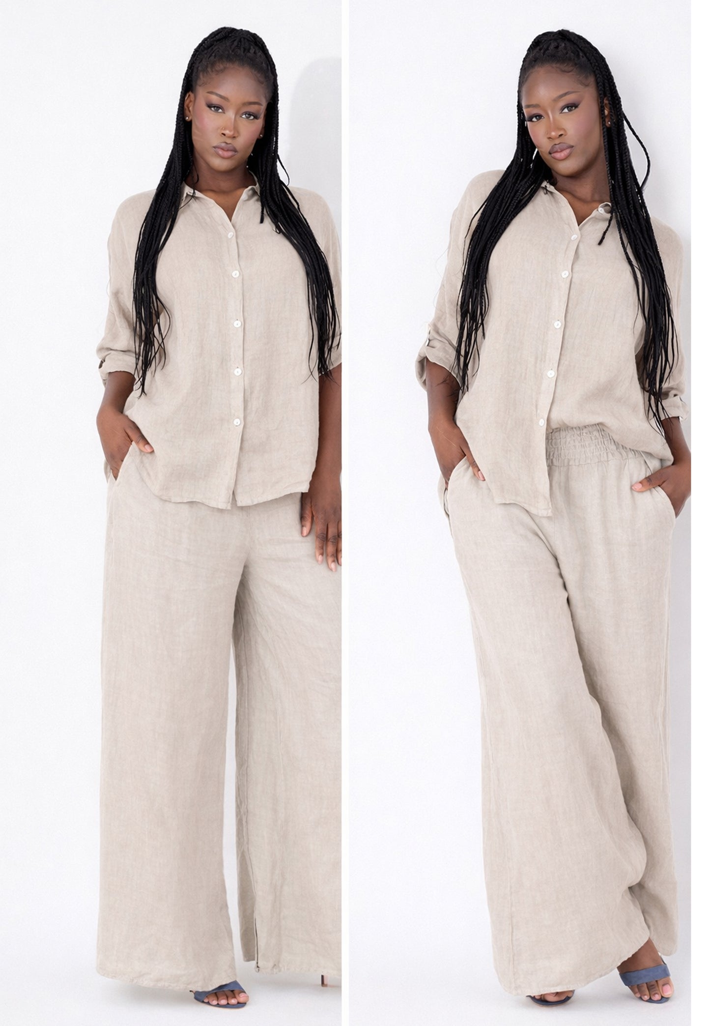 mit hohem Smokbund – bequem & stylisch aus Leinen