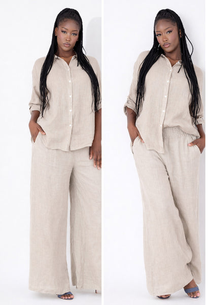 mit hohem Smokbund – bequem & stylisch aus Leinen