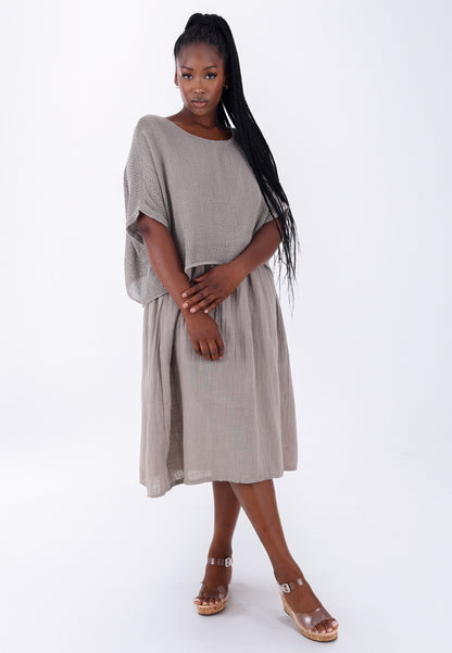 Baumwoll-Kleid im modernen Lagenlook – bequem & stilvoll