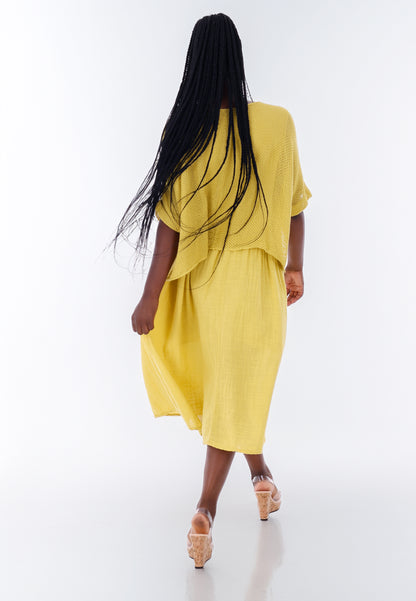 Baumwoll-Kleid im modernen Lagenlook – bequem & stilvoll