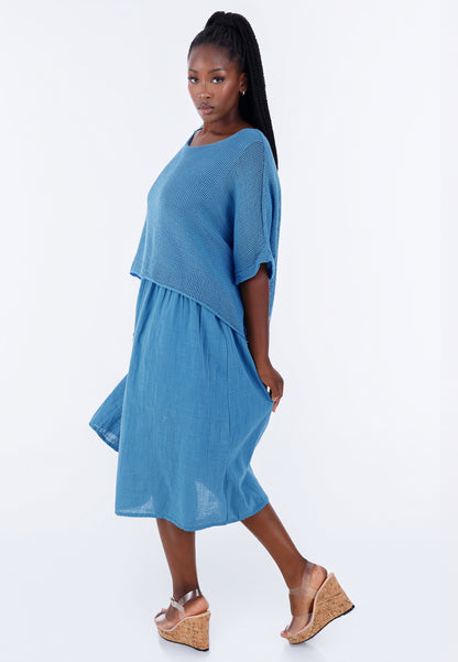 Baumwoll-Kleid im modernen Lagenlook – bequem & stilvoll