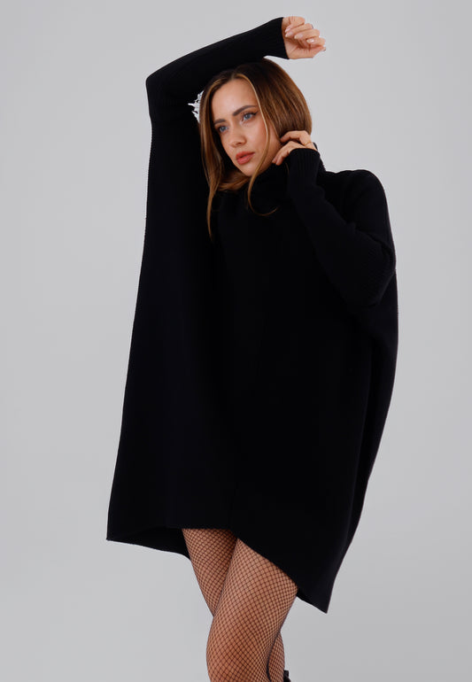 Longpullover „Made in Italy – Oversize-Strickpullover mit Rollkragen“