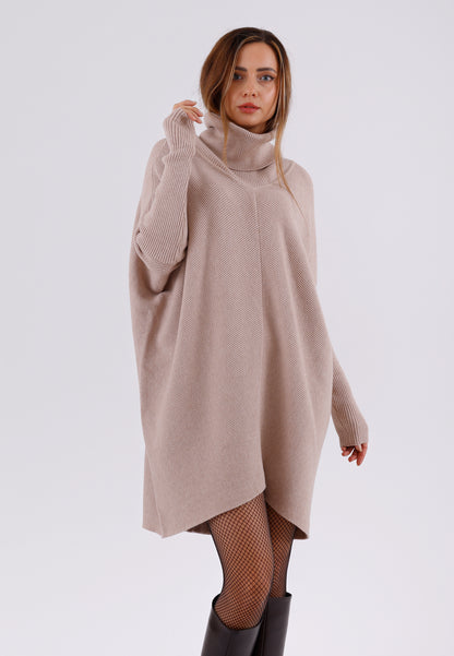 Longpullover „Made in Italy – Oversize-Strickpullover mit Rollkragen“