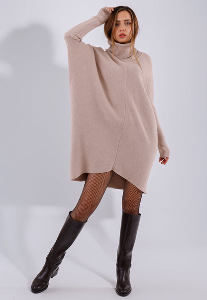 Longpullover „Made in Italy – Oversize-Strickpullover mit Rollkragen“