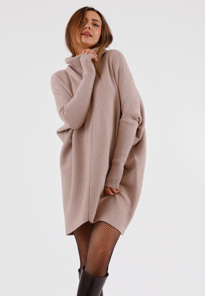 Longpullover „Made in Italy – Oversize-Strickpullover mit Rollkragen“