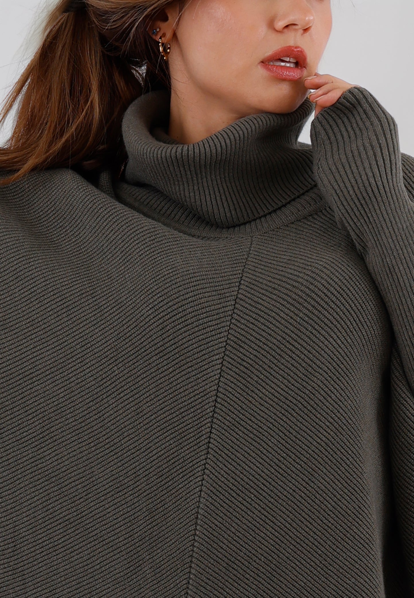 Longpullover „Made in Italy – Oversize-Strickpullover mit Rollkragen“