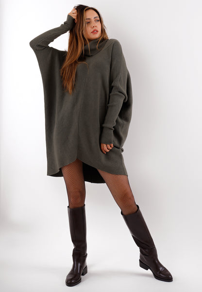 Longpullover „Made in Italy – Oversize-Strickpullover mit Rollkragen“