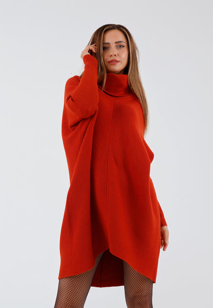 Longpullover „Made in Italy – Oversize-Strickpullover mit Rollkragen“