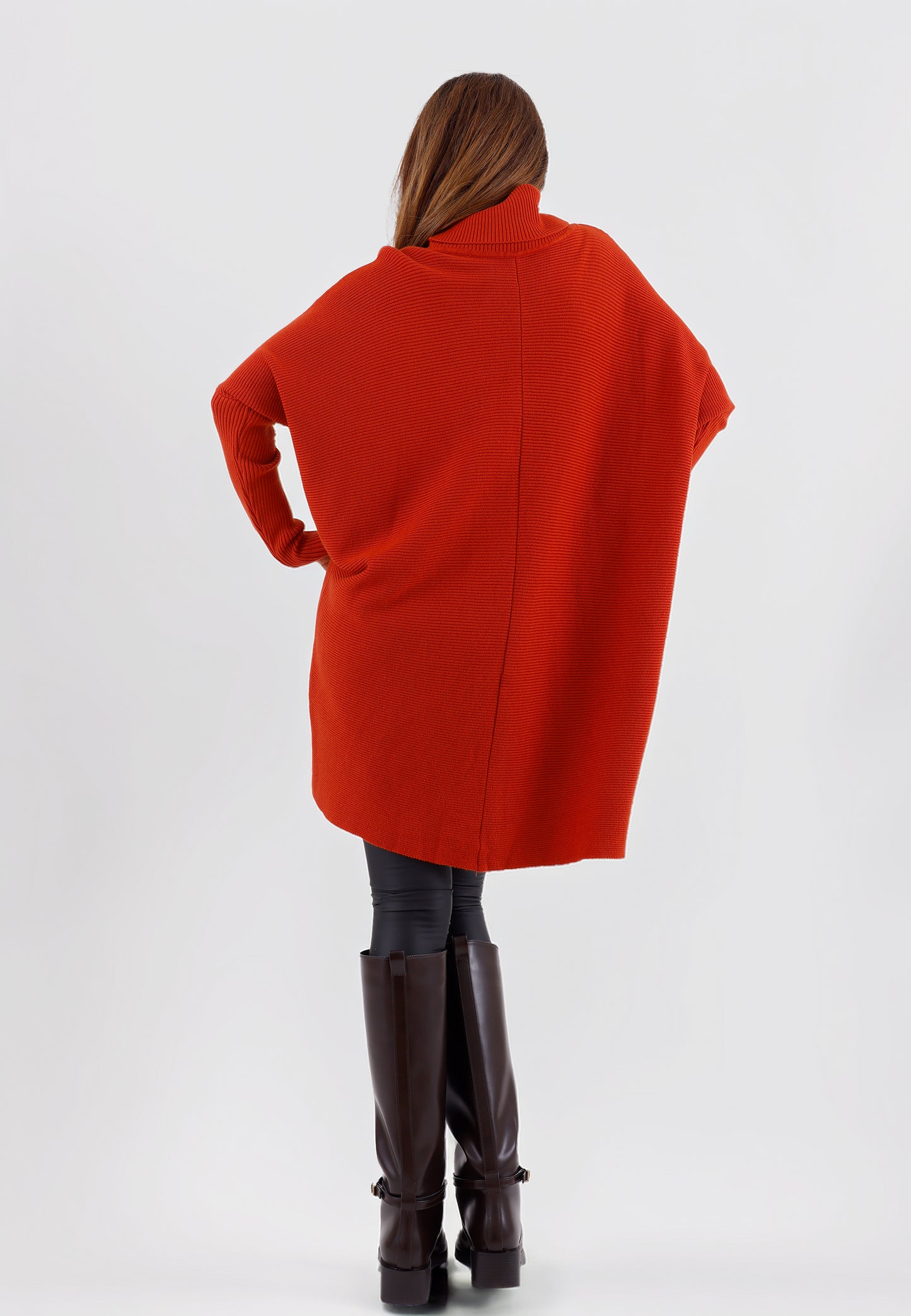 Longpullover „Made in Italy – Oversize-Strickpullover mit Rollkragen“