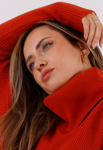 Longpullover „Made in Italy – Oversize-Strickpullover mit Rollkragen“