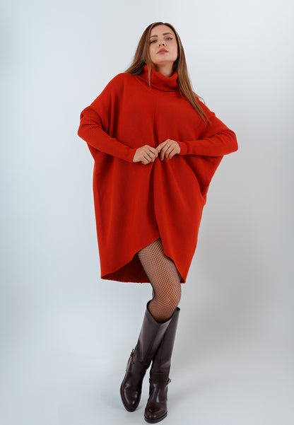 Longpullover „Made in Italy – Oversize-Strickpullover mit Rollkragen“