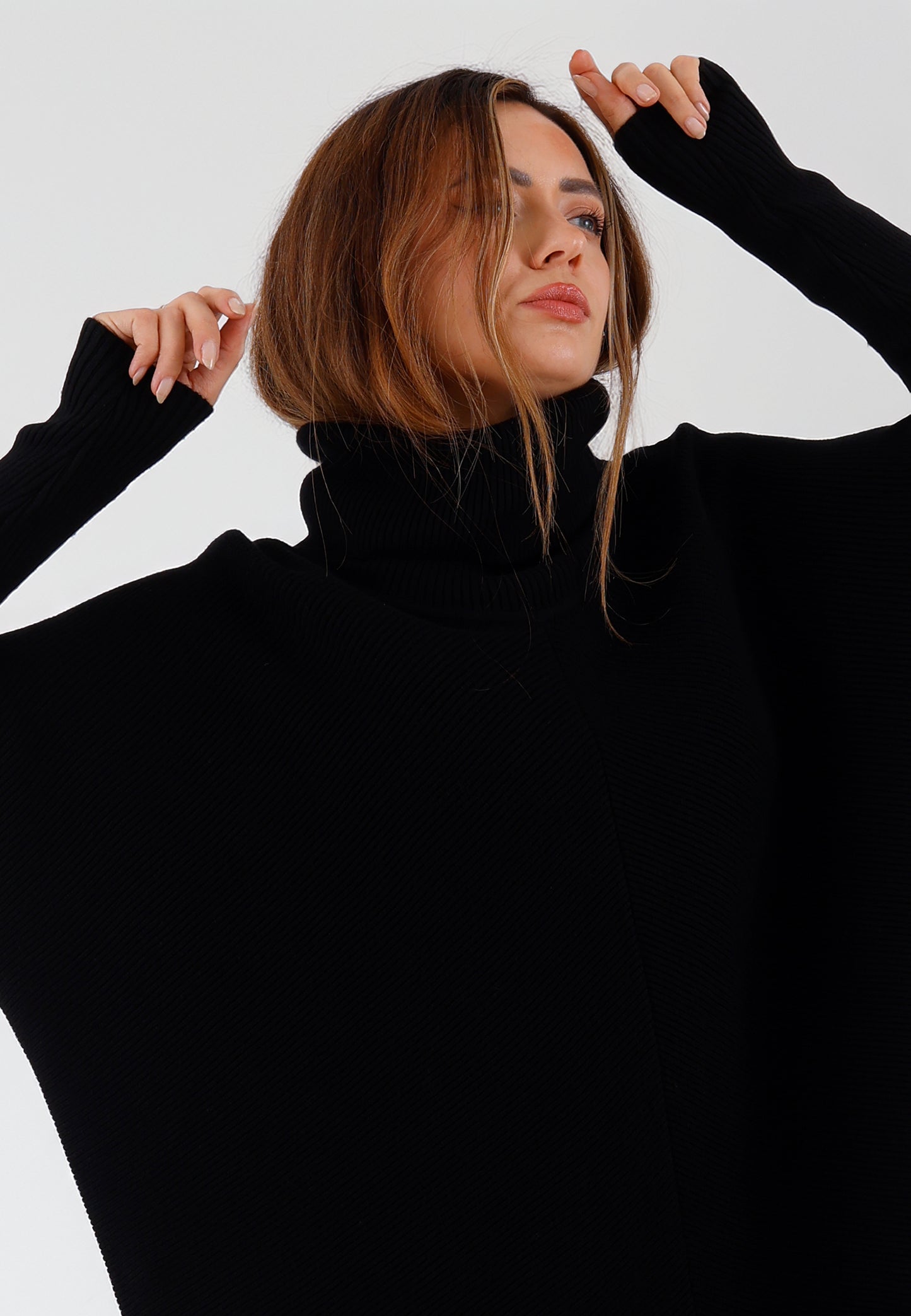 Longpullover „Made in Italy – Oversize-Strickpullover mit Rollkragen“