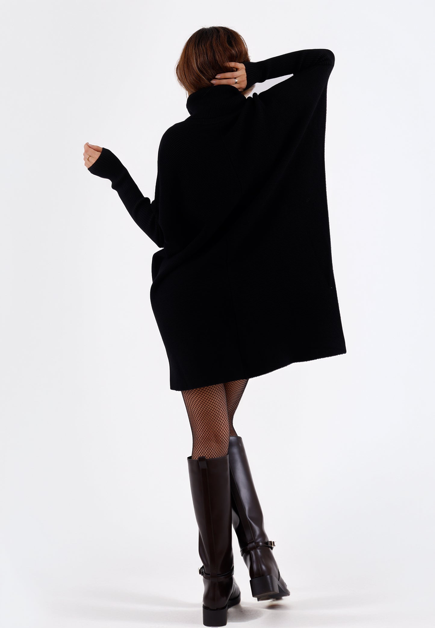 Longpullover „Made in Italy – Oversize-Strickpullover mit Rollkragen“