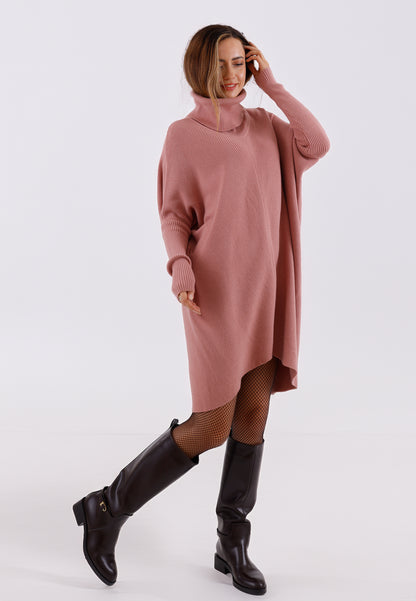 Longpullover „Made in Italy – Oversize-Strickpullover mit Rollkragen“