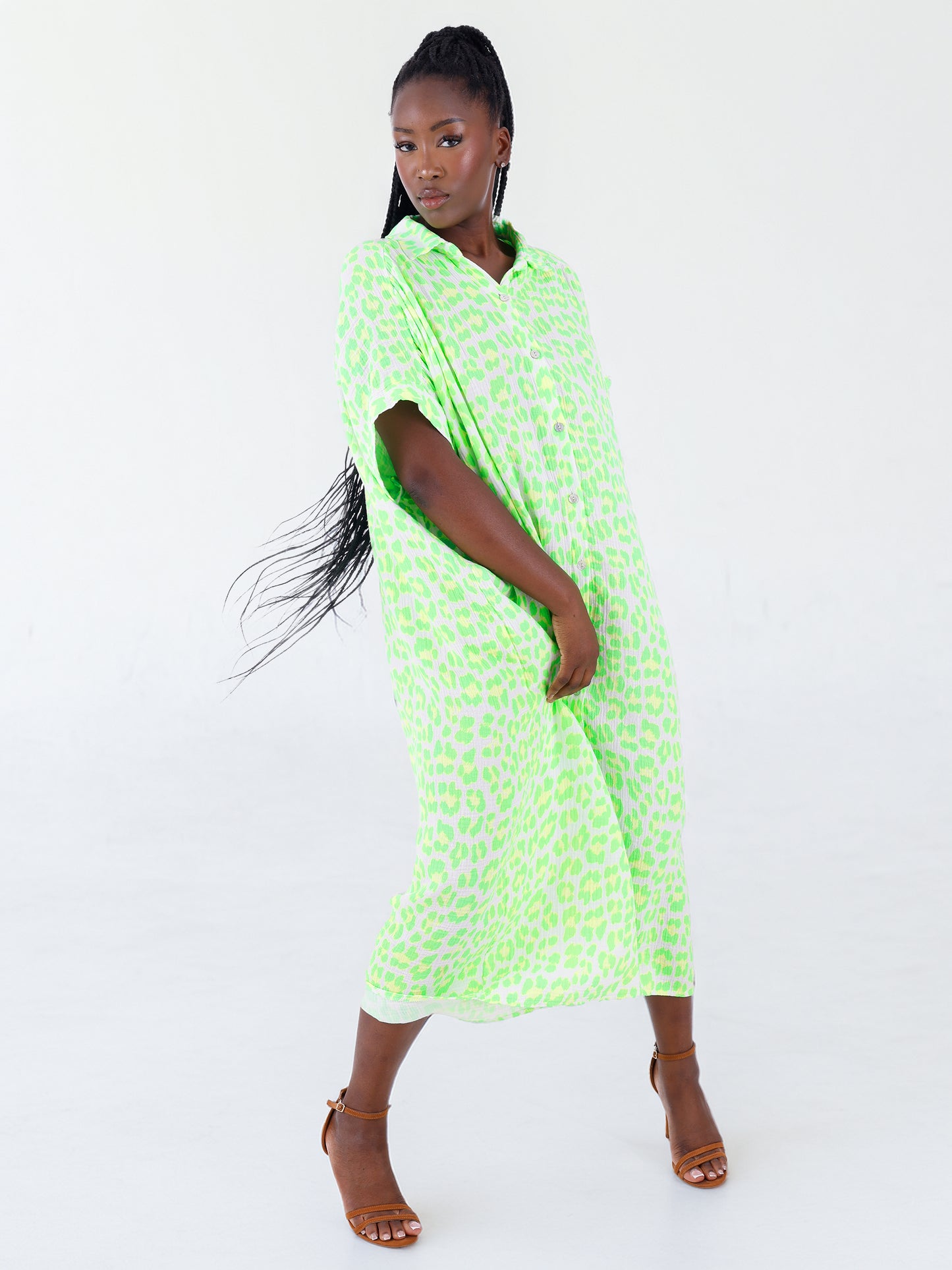 Oversized Musselin Kleid im Hemdblusenstil – bequem & stylisch