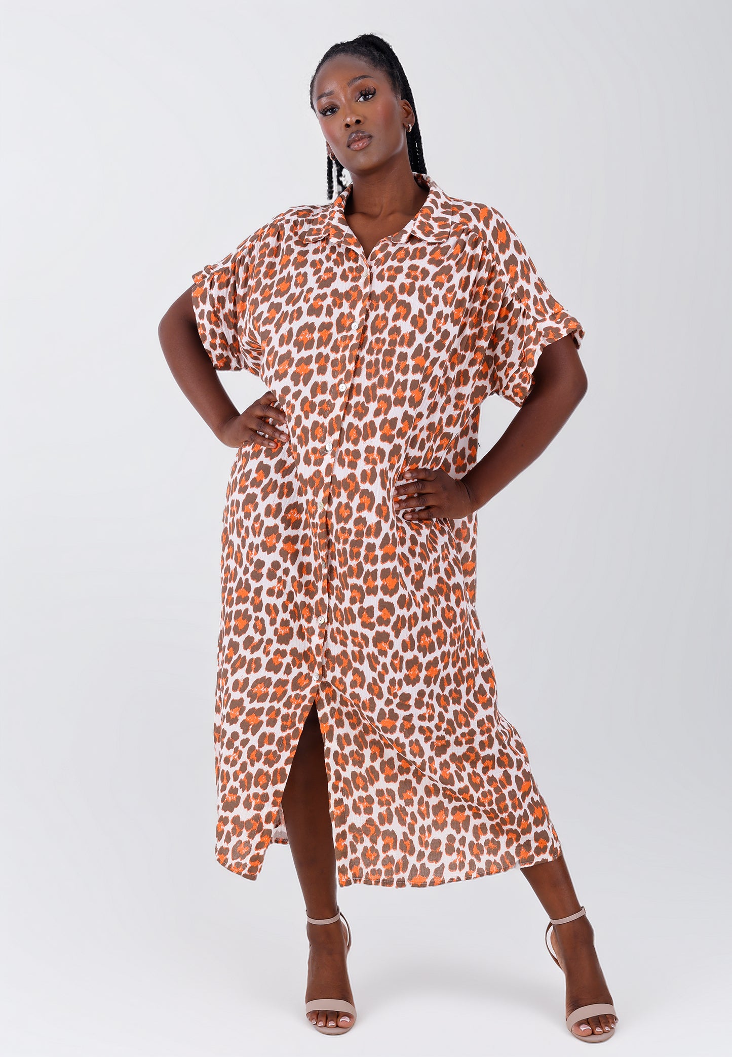 Oversized Musselin Kleid im Hemdblusenstil – bequem & stylisch